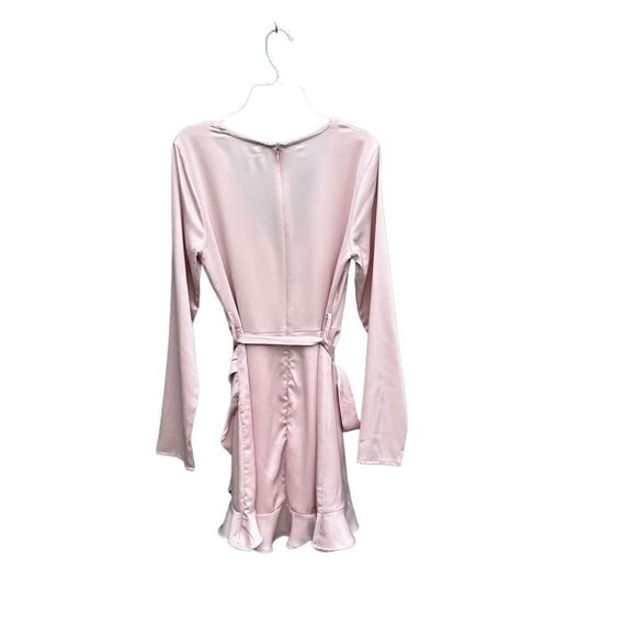 ALTAR’D State Wrap Dress Long Sleeve V-Neck Ruffled in Light Pink Women's Size S - Picture 4 of 7